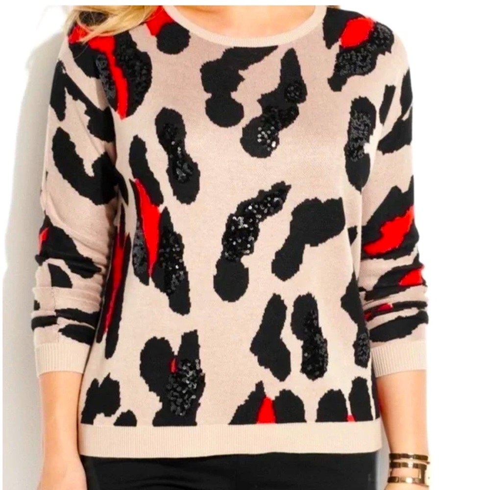 International Concepts INC sequined animal sweater